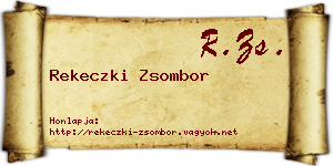 Rekeczki Zsombor névjegykártya